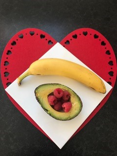 Banana, avocado and raspberry puree